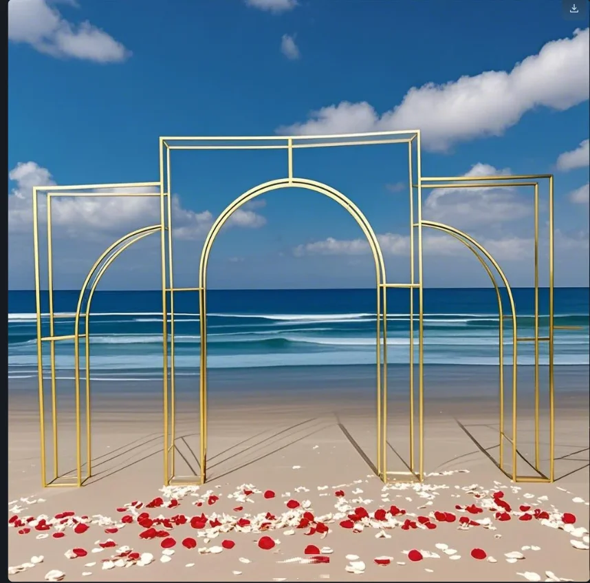 2M Goldener Funkelnder Blumenständer, Unterstützt Romantische Kulissen für Hochzeitsfeiern – Detail 2