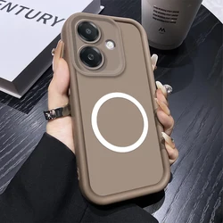 Phone Case For OPPO A3X A3 4G 5G  A 3X A3 Full Package Anti Drop Soft Silicone Protect Back Cover With Wireless Magnetic Sticker