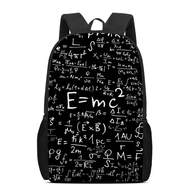 Mochila con patrón de matemáticas para niños y niñas, Bolsa Escolar ligera para libros, bolsa para portátil, mochila informal diaria para adolescentes