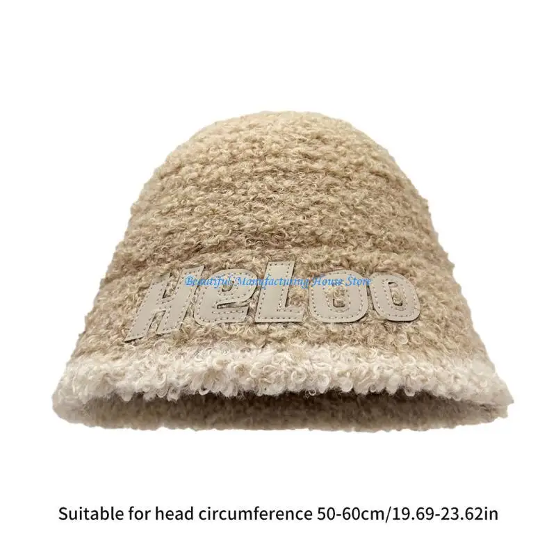 E56A Elegante sombrero cubo Y2K, sombrero transpirable, gorro lana Y2K, decoraciones navideñas