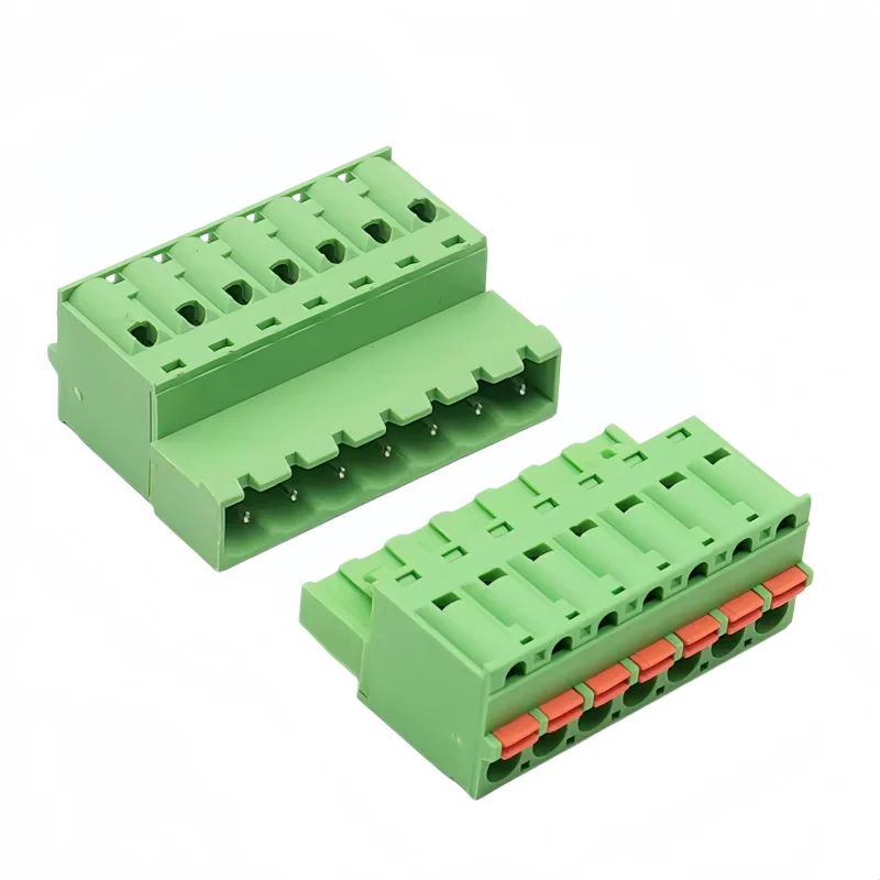 1Set 2EDGKD 5.08mm Spring Loaded Terminal Block with Push Button Wiring Plug 2/3/4/5/6/7/8Pin Screwless 15EDGKDP 5.08mm