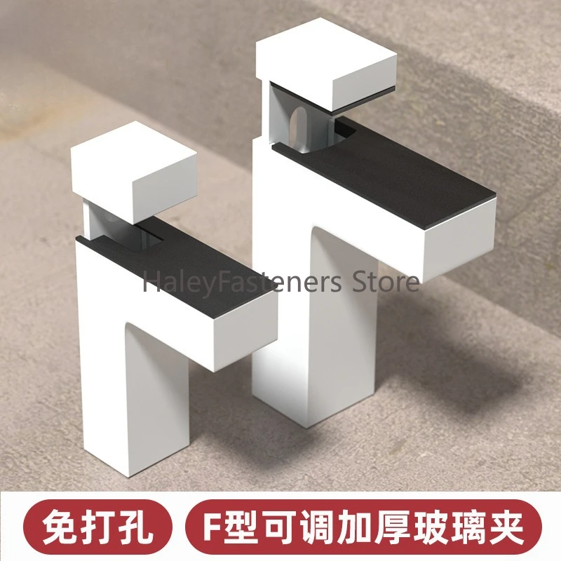 No punching adjustable glass clip baffle laminate holder fish mouth clip F fixed bracket