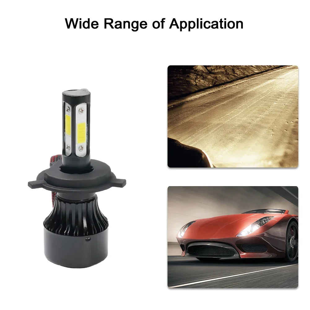 High/Low Beam Headlights IP68 Spotlight Waterproof 2500W 375000LM 9003 Bulbs Conversion H4 Replacement Shockproof