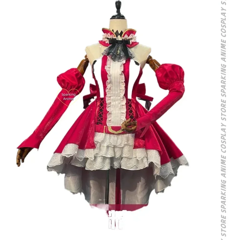 Customized Anime Fate/Grand Order Cos Tristan Fairy Knight Cosplay Initial Elegant Lolita Red Dress Female Costume