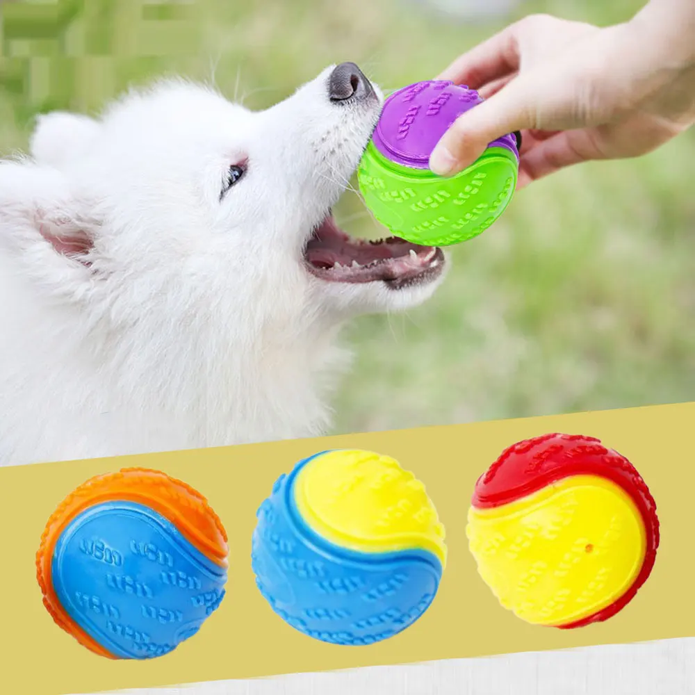 Bite-resistant Pet Dog Toy Rubber Ball Anti Destroying Interactive Balls Indestructible Chew Bouncy Dog Puppy Games Toys