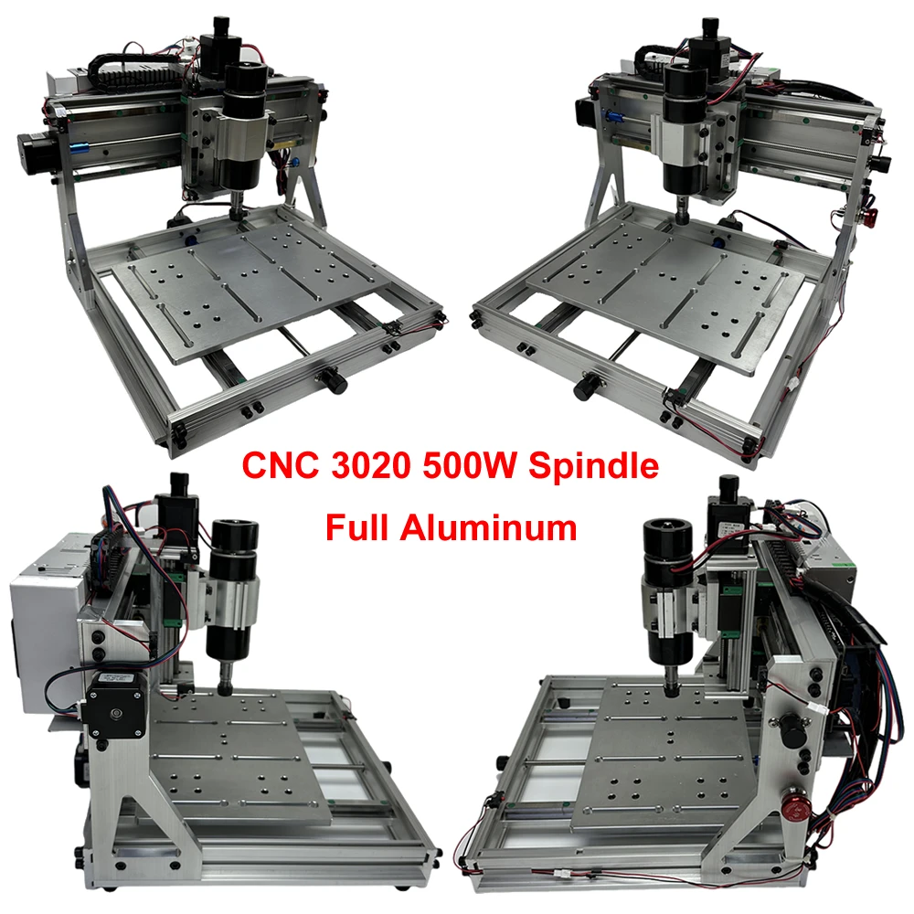 USB CNC Router Linear Guide Rail 500W Full Aluminum CNC Engraving Machine 3020 Limit Switch PCB Milling Machine GRBL Control
