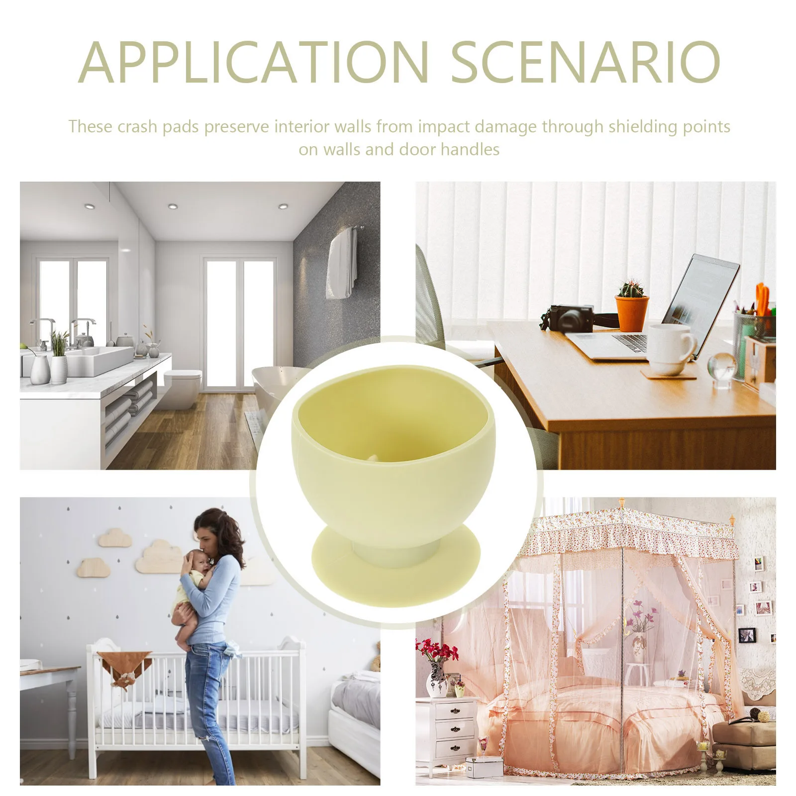 

Door Handle Protector Suction Type Silicone Wall Protector Pad For Door Knob Stopper Anti-Collision Bumper