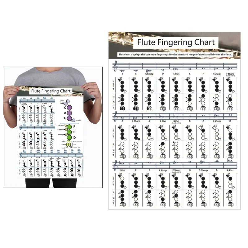 Useful Guitar Flute Chord Fingering Chart Flute Practice Comparison Chart For Beginners Practicing Accessory Music Chord Poster