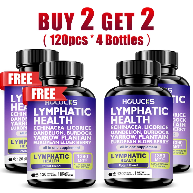 

HOLUCKS Lymphatic Health Supplement, with Echinacea, Dandelion, Elderberry, Support Natural Detox, Lymphatic Drainage, Immunity
