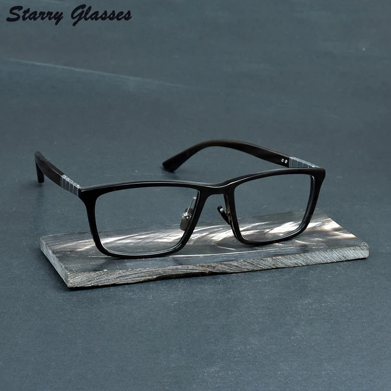 

Buffalo Horn Eyeglasses Men Handmade Natural Fashion Classic Optical Eyewear Reading Personality Women Square Glasses Frame