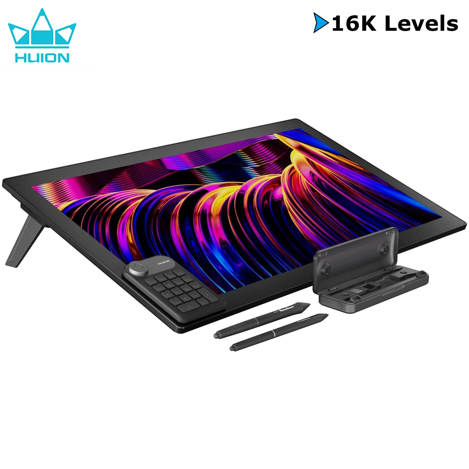 Графический планшет Huion Kamvas Pro 27, 27 дюймов, 4K сенсорный экран, двойная ручка, 16K Уровни давления