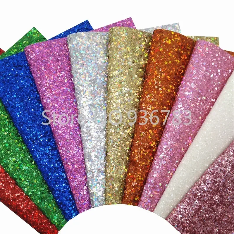 Opalizujące grube brokatowe prześcieradła skórzane Felt Backing Glitter Fabric dla majsterkowiczów kokardki torby i buty rolki arkuszy MB602