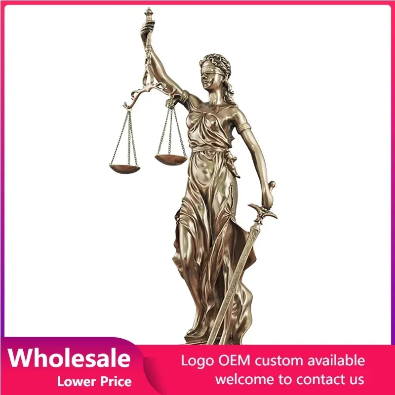 Greek Justice Goddess Statue Resin Craft Home Decoration Art Desktop Wine Cabinet Display Justice Law Balance Goddess Sculpture