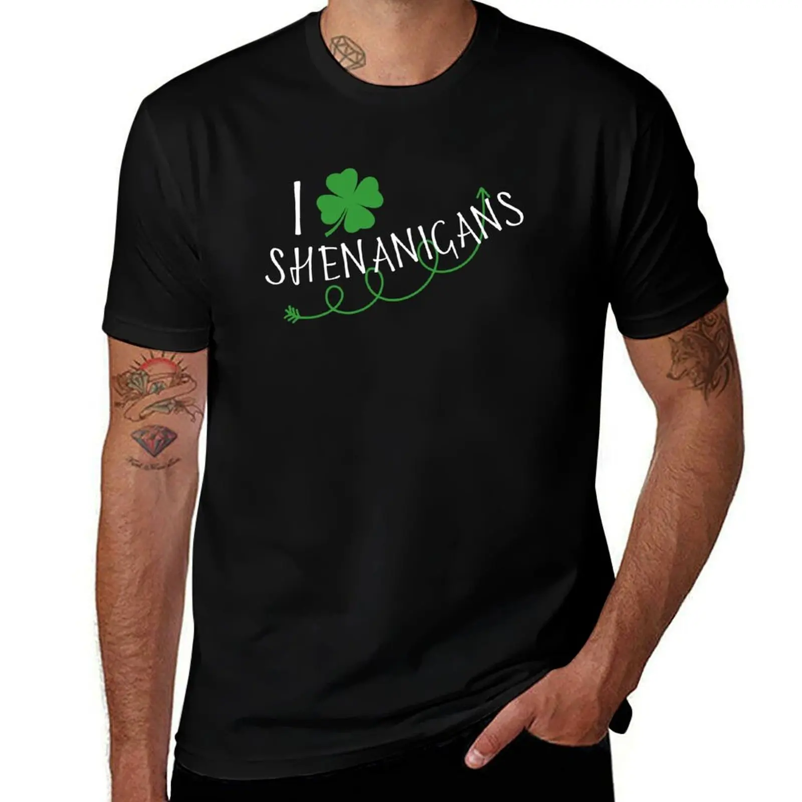 St. Patrick's Day I Clover Shenanigans T-Shirt Labor Work Casual T-Shirt