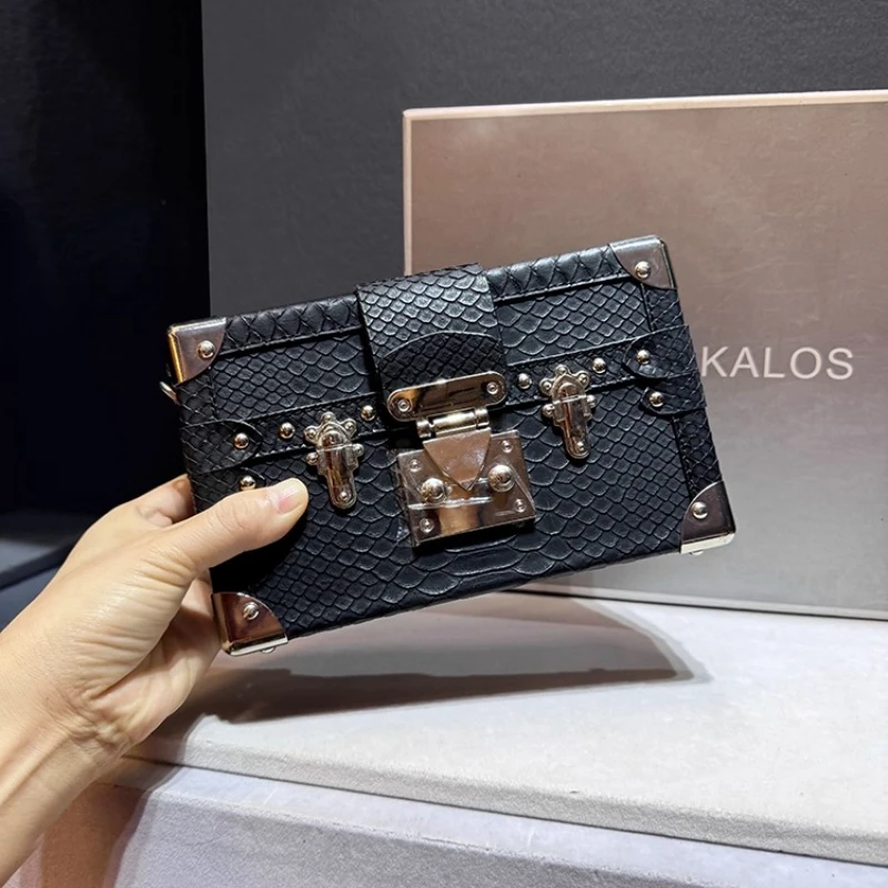 Luxus Marke Leder Mode Krokodil Muster Box Schulter Umhängetasche Abendessen Taschen für Frauen Bolso Marca Lujo – Detail 5