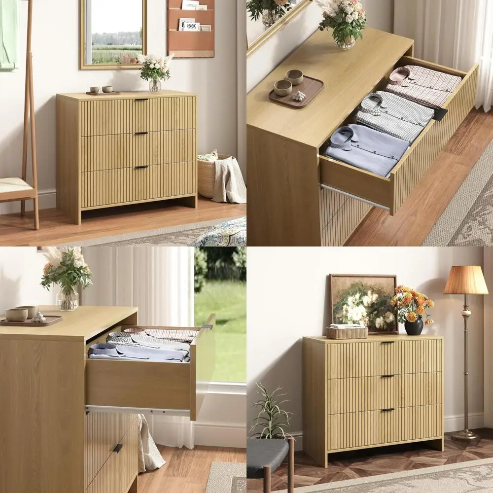 صندوق درج مخدد معاصر مقاس 32 بوصة مع مقابض معدنية لغرفة النوم وغرفة المعيشة وتخزين المدخل