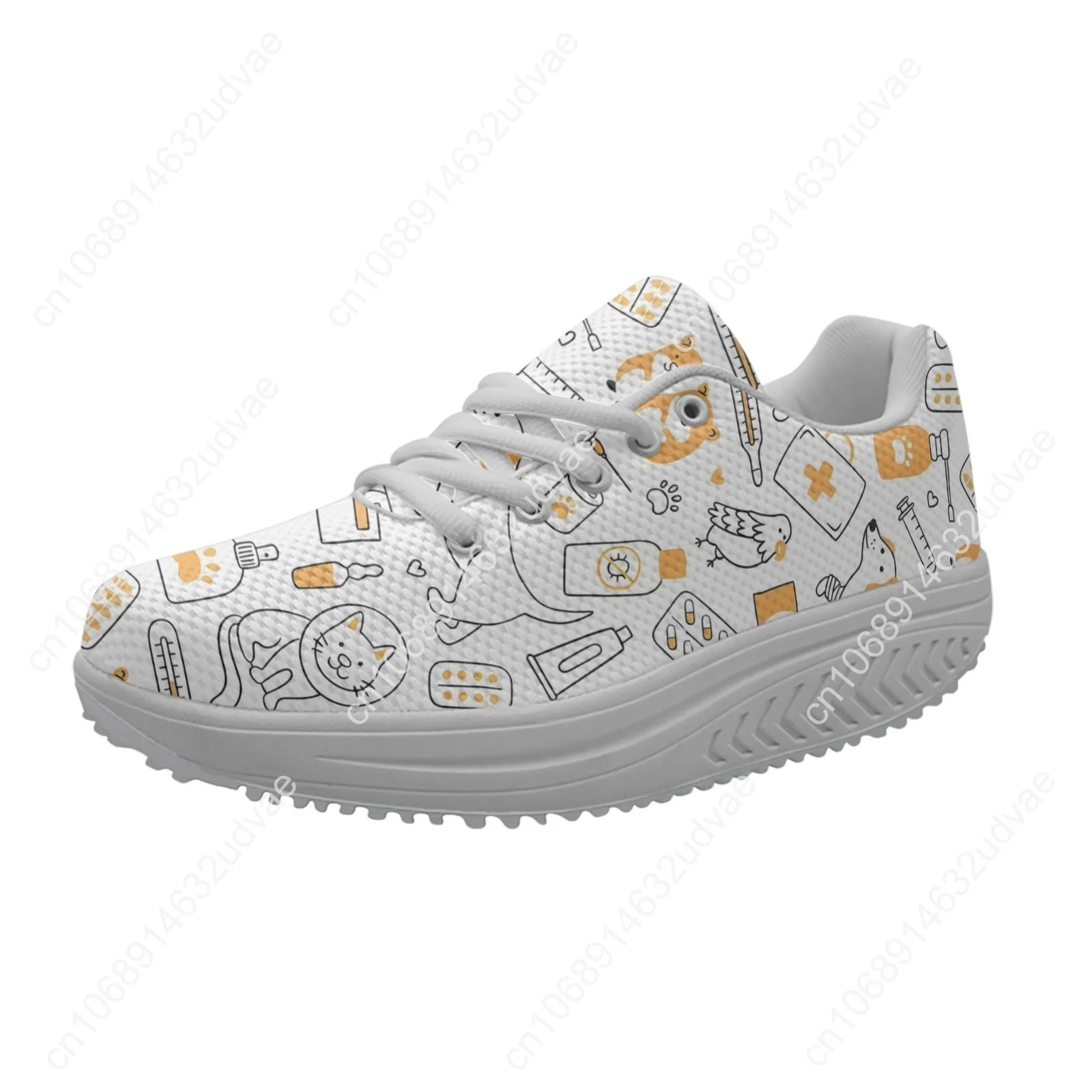Pet Medical Designer Platform Sneakers For Women Cartoon Animal Medical Shake Shoes Girls Height Increasing Shoes