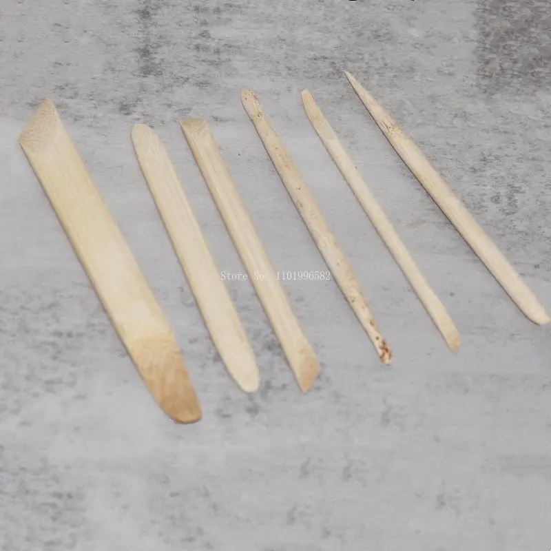 Pottery Clay Tool Bamboo Piece 6-piece Set DIY Clay Making Teaching Clay Billet Teapot Interface Repair Billet Sculpting Knife