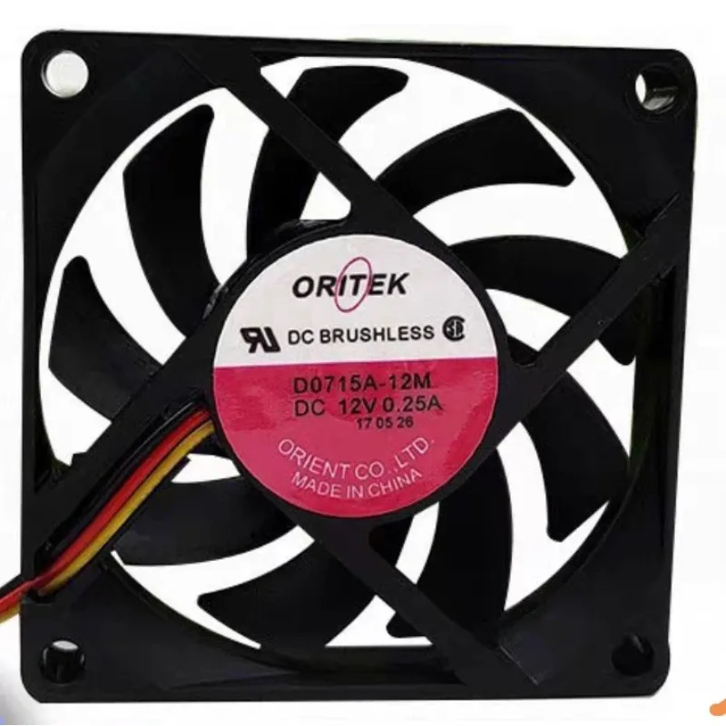

Новый вентилятор-кулер для ORITEK D0715A-12M DC12V 0,25A 7015, 3-проводной охлаждающий вентилятор для корпуса 7 см 70*70*15 мм