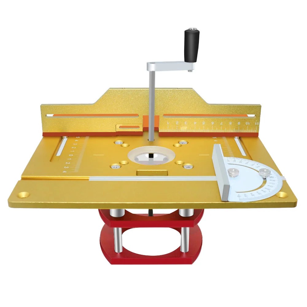 Upgraded Aluminium Router Table Insert Plate Woodworking Tool Set with Miter Gauge and Sliding Tenoning Fence for Router Table