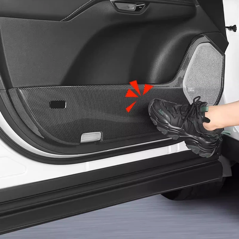 For Lexus RX 2023 2024 2025 2026 ABS Carbon Fiber Inner Gate Door Panel Protection Anti Kick Frame Cover Interior Stickers