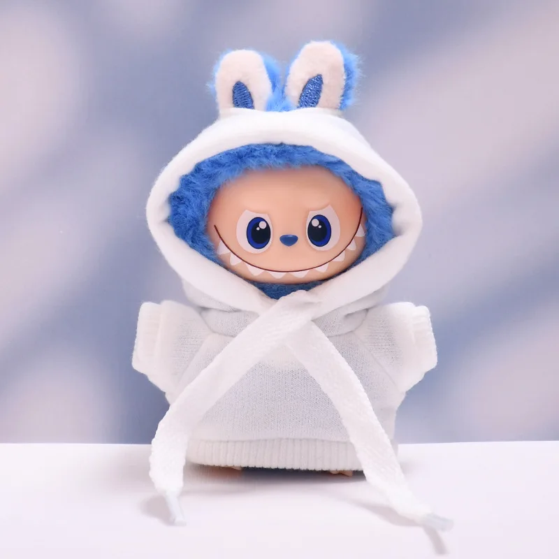 Vêtements de poupée pour Mini Labubu 4.0 10cm, sweat-shirt à capuche de couleur unie avec cordon de serrage, plusieurs couleurs disponibles