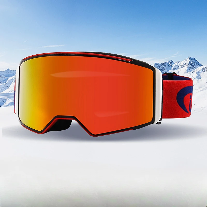 Large Cylindrical Ski Goggles Outdoor  Large Field of View Goggles Windproof and Anti Fog Glasses Magnetic Suction Ski Goggles