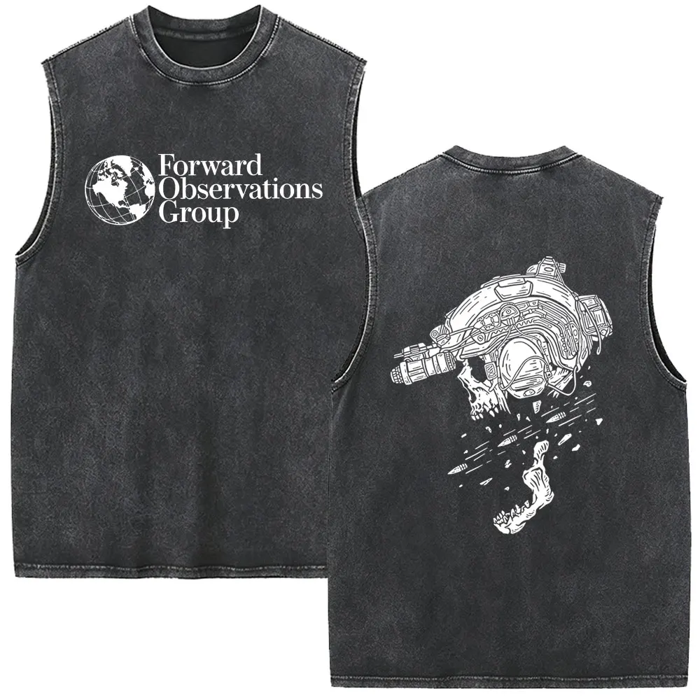 Forward Observations Group Victory Is Reserved for Those Willing To Pay Its Price Vintage Washed Vest T-shirt Skeleton Tank Tops