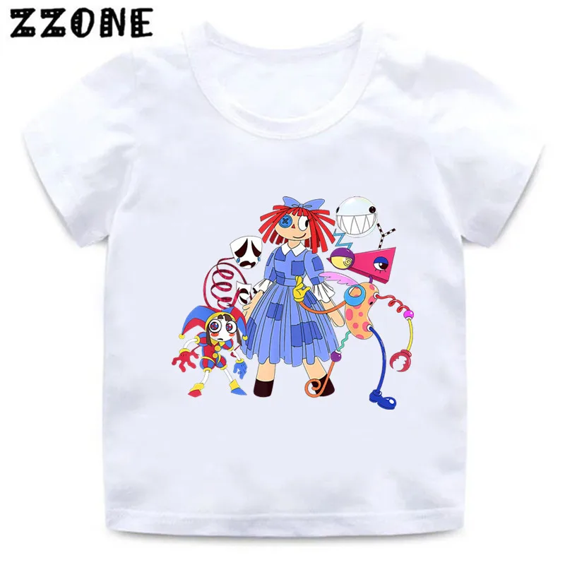 Hot Sale The Amazing Digital Circus Graphic Cartoon Kids T-Shirts Girls Clothes Baby Boys T shirt Summer Children Tops,ooo5871