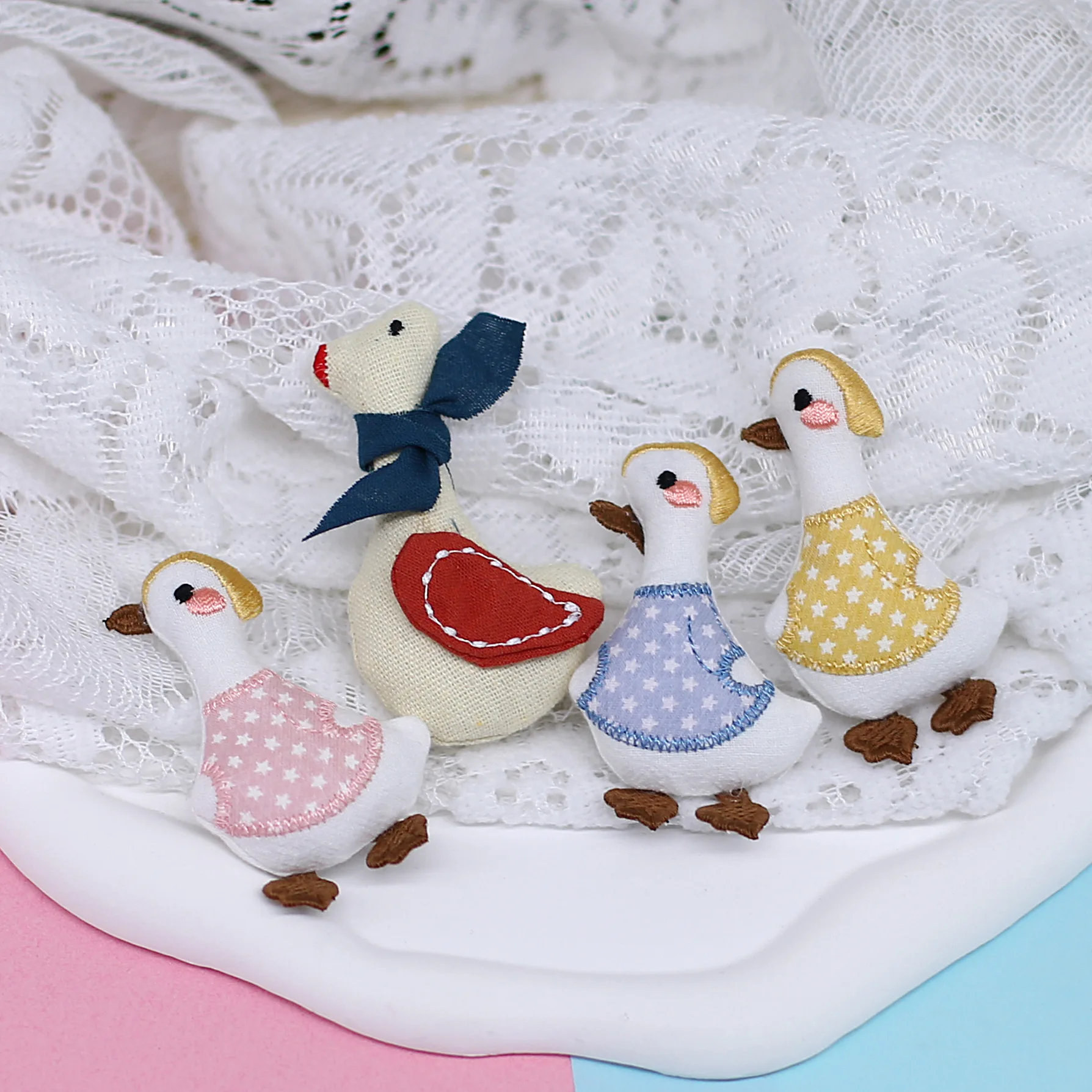 Fabric Brooch DIY Duck Cartoon Forest Style Lightweight Cute Clothing Accessory Kids Shoe Sock Hat Bag Decoration Bird Pin Soft