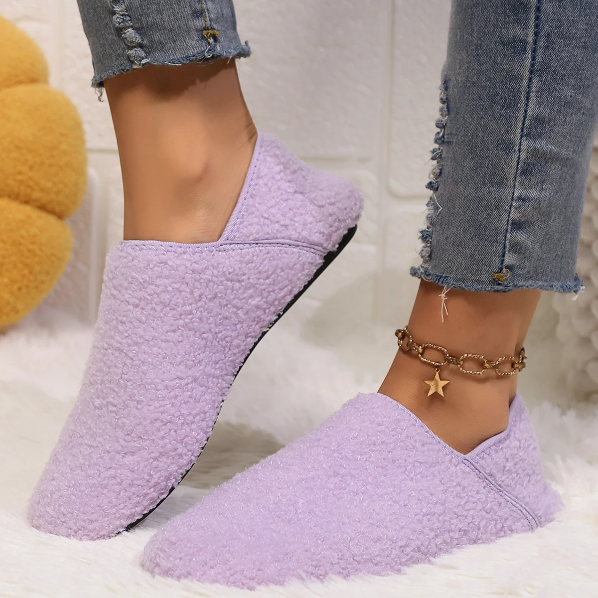 

Ladies Casual Slip-On Lazy Shoes Indoor Leisure Footwear Comfortable Home Slippers