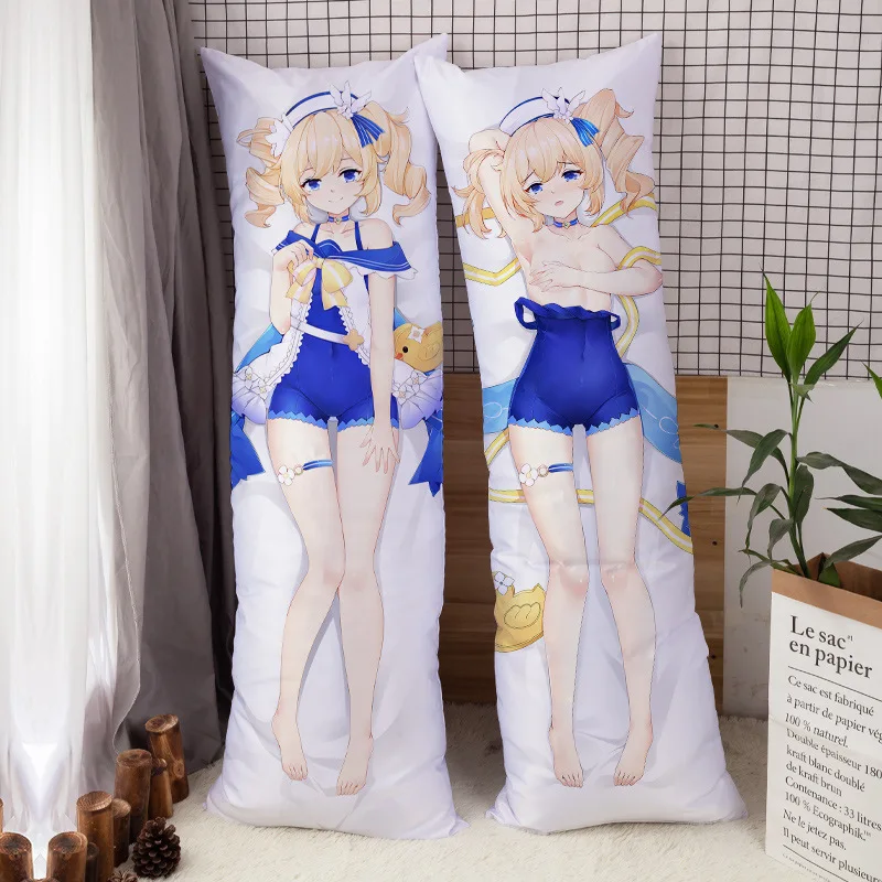 Genshion Impact Barbara Cosplay Hing Body Oreiller, Juste de Coussin Longue, Imprimé Deux Côtés, Fille Kawaii, 150x50 cm