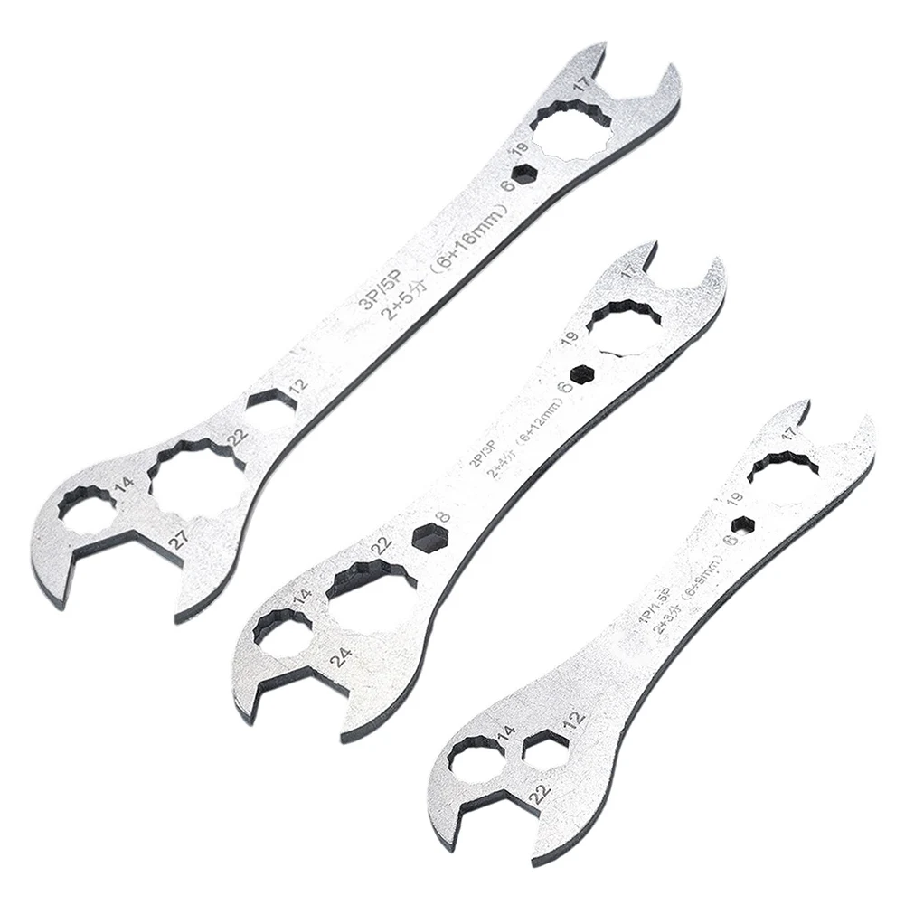 

All in One Air Conditioner Repair Wrench Tool with Adjustable Openings for Diverse Nut Sizes 6 22mm 6 24mm 6 27mm
