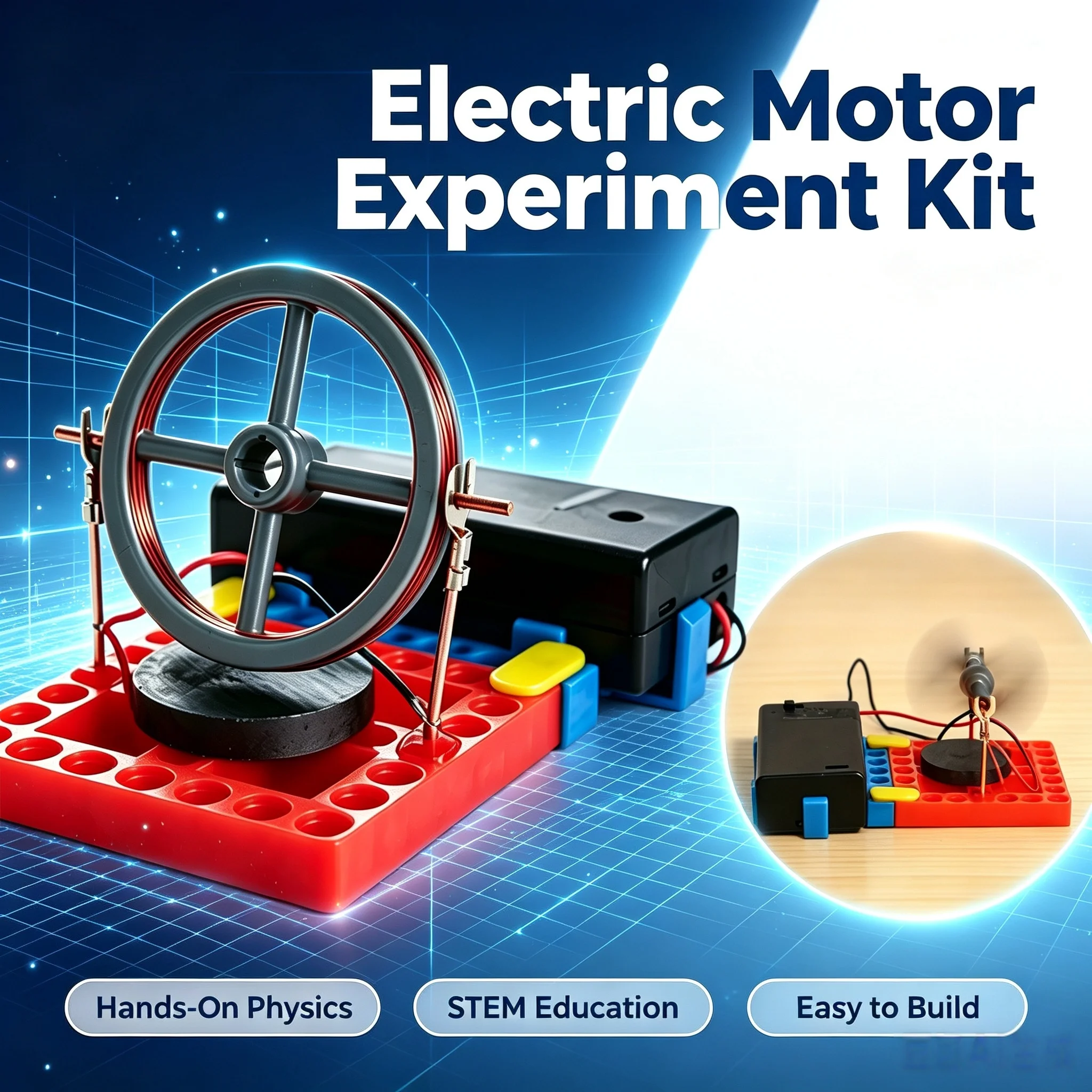 Science Hobby Kit - DIY電磁モーター実験モデル 手組み立て物理教育キット 科学教育組立ホビー 大人向けギフト