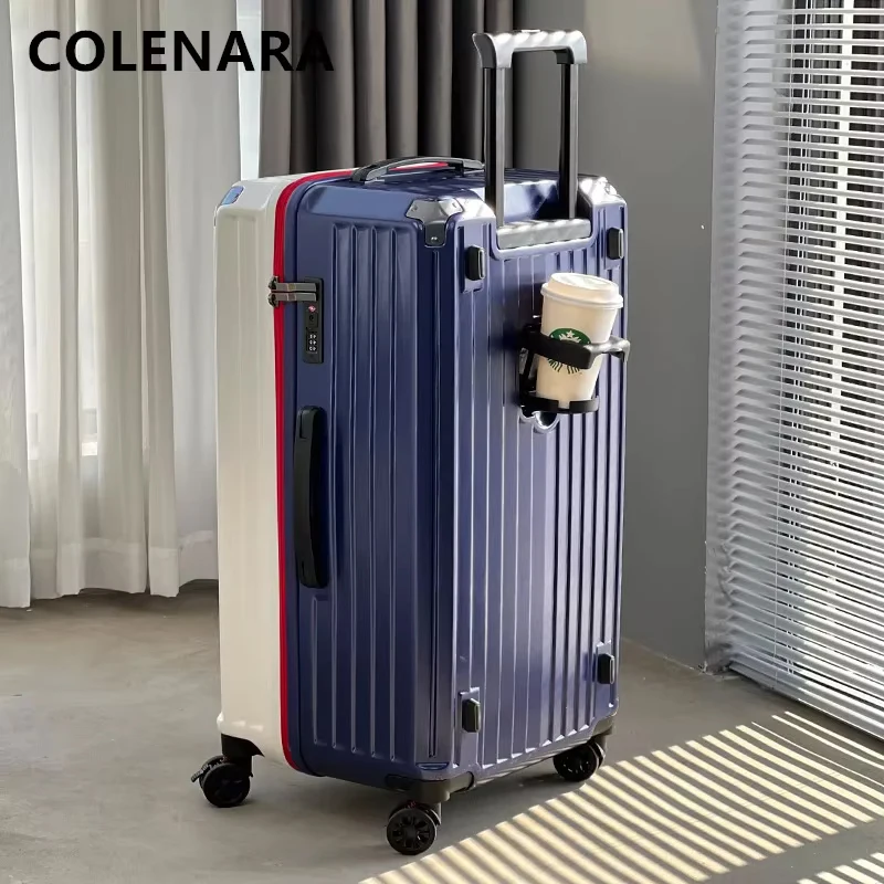 Maleta de cabina COLENARA, cubierta de carrito de gran capacidad ABS + caja de embarque para PC, bolsa de viaje con ruedas para mujer con equipaje rodante