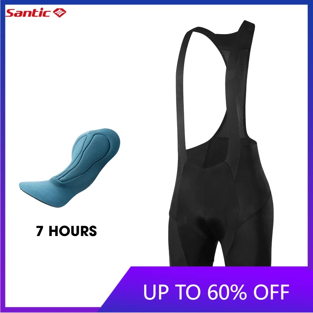 

Santic Men's Cycling Bib Shorts Imported Cushion Cycling Outdoor Cycling Wear High Elastic Reflective