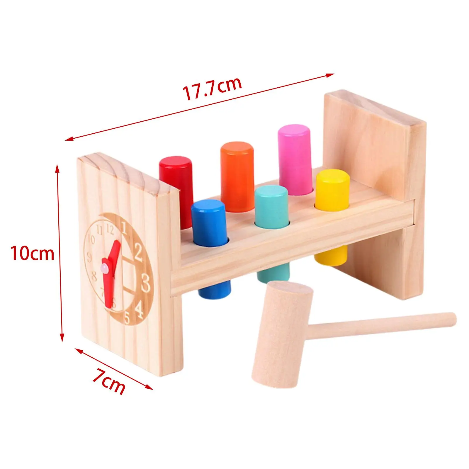 مقعد خشبي مع ألعاب تعليمية للإدراك بالألوان المطرقة للفتيات الصغيرات