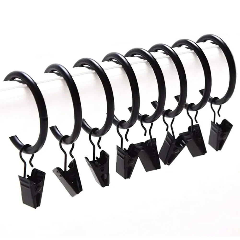 Brand New Clip Rings Home Improvement 3mm Curtain Pole Rod Heavy Duty Metal Portable Voile Curtain Hooks Living Room