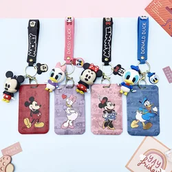 Mickey Minnie ID Badge Holder ciondolo cinturino a mano Donald Daisy porta porta portacarte portachiavi ragazze ragazzi Disney portachiavi credental