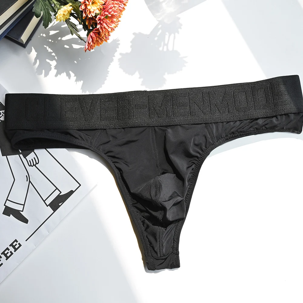 CLEVER-MENMODE Men's Sports Underwear Elastic See Through Through Fitness Jockstrap Ice Silk Comfortable Training Gym Briefs