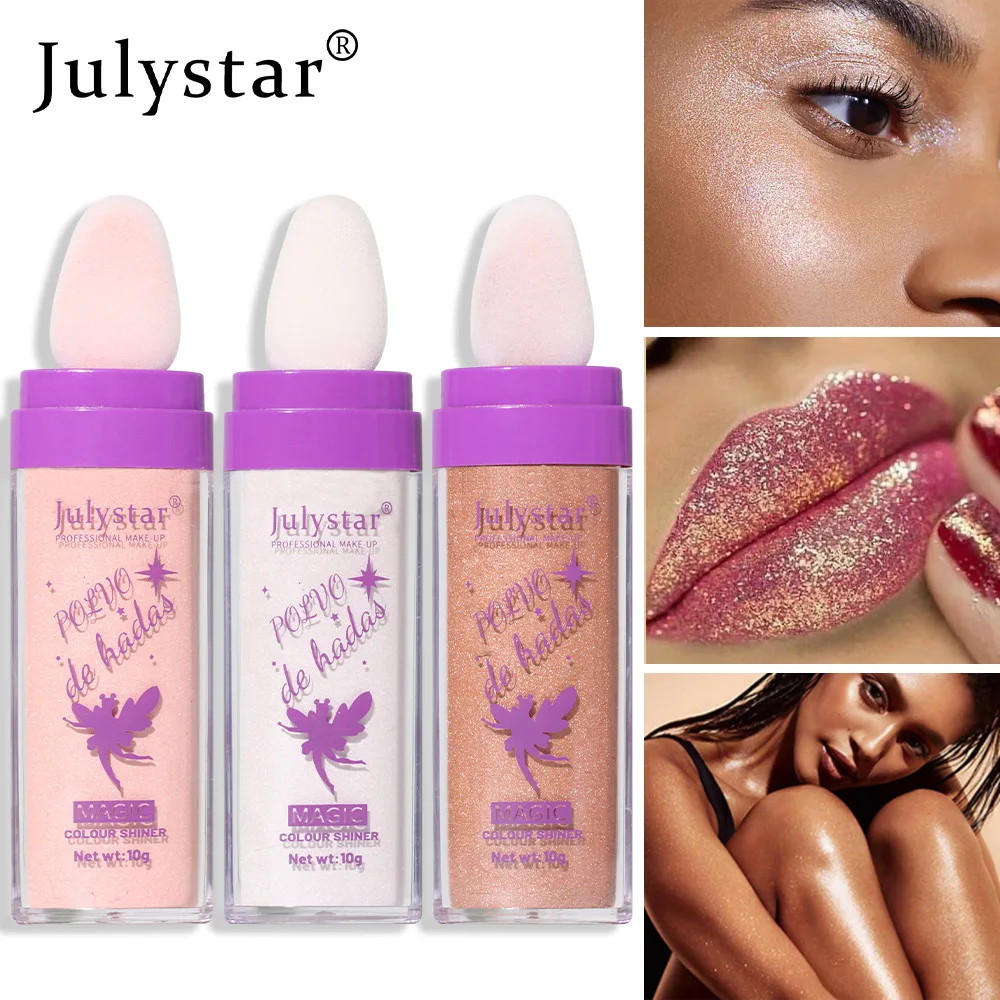 Julystar Glitter Poeder Full Body Verhelderend Hoogglans Poeder Vrouwelijke Make-Up Fee Poeder Cosmetica Glitter Make-Up Body Glitter