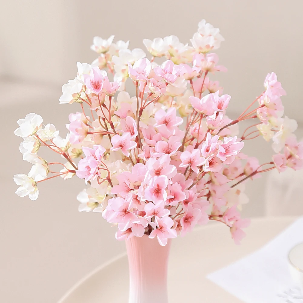 35 سم زهور خوخ حرير اصطناعي زينة ربيعية ترتيب زهور مزيفة للمنزل طاولة زفاف حفلات داخلية ديكور حديقة