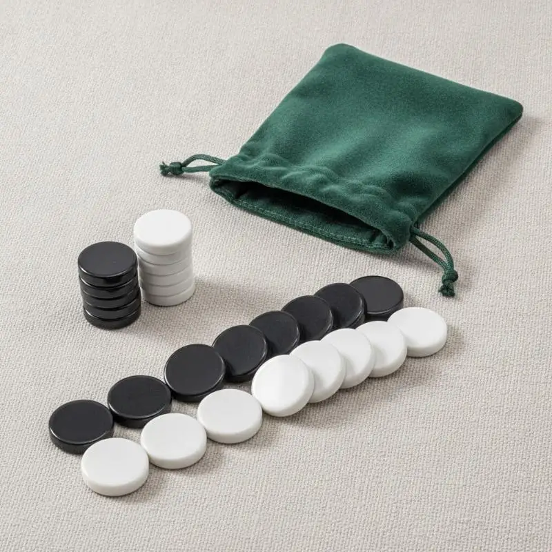 Round Multi Color 15 Pcs Acrylic Backgammon Draughts Game Pieces for Home Weekend Leisure Table Games