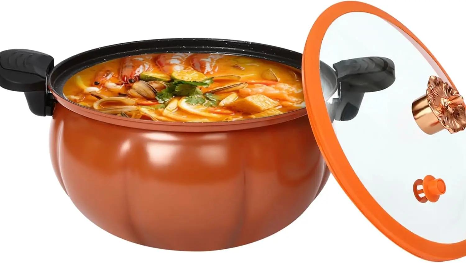 

Стальная скороварка, кастрюля для приготовления под давлением, антипригарная кастрюля для супа в форме тыквы, многофункциональная