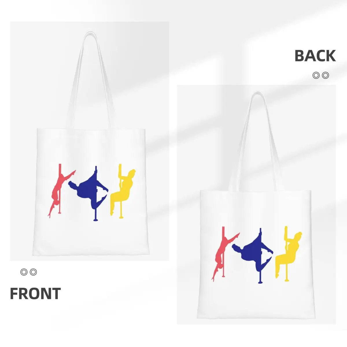 Hangback الضفدع القطب الرقص أرقام القطب الرقص أكياس التسوق قماش حمل حقيبة قابلة لإعادة الاستخدام للنساء حقيبة كتف حقيبة يد للسفر #3