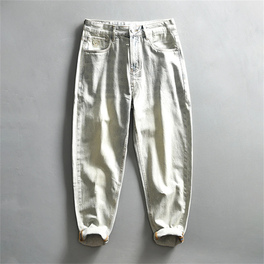 

2025 Spring vintage Washed male jeans fashion soft Casual men's trousers Autumn Loose jeans man pants daily street wear