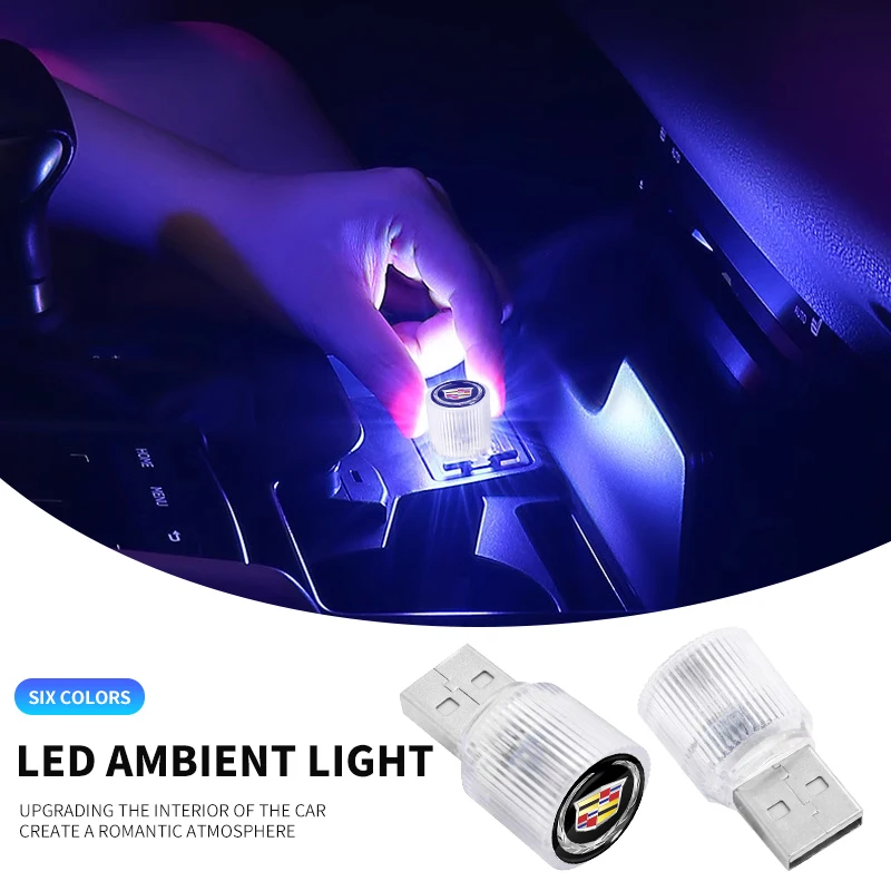 7 Colors Car LED Ambient Light USB Free Installation Interior Decorative Light For Cadillac CT5 CT6 XT4 XT5 XT6 ATS SRX XTS CTS