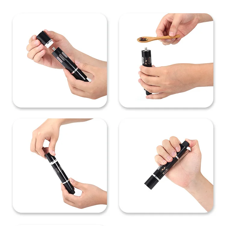 Practical Thumb Push Button Pepper Grinder Aluminum Alloy Tool Salt Sea Press Spices External Grinding Spring Steel Mill