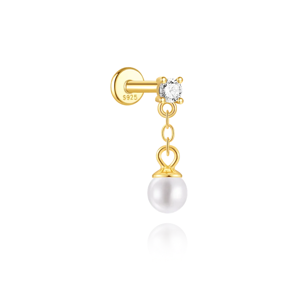 CANNER 1 ST 925 Sterling Zilveren Ketting Kwastje Geometrische CZ Platte Kop Piercing Oor Bot Nagel Voor Vrouwen Ins Ster Maan Stud oorbel
