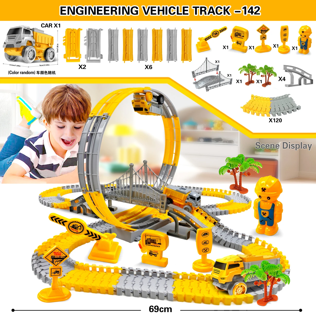 Kinder Magie Klettern Track Spielzeug Engineering Auto Kinder Pädagogisches Spielzeug Track Auto Zug Spielzeug für Kinder Geburtstag Geschenk Für Kind – Detail 2